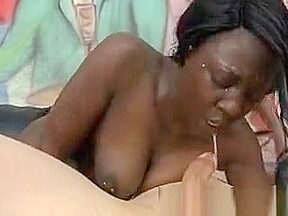 Lusty Slut London Blaq Uses Her Throat And Pussy