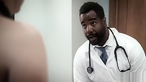 MILF redhead sucked and anal sex by a bad black doctor