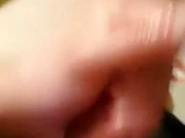 Man jerks off wearing cock ring cums twice