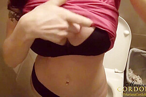 Mariana Cordoba - Hung Busty And Beautiful Masturbating In A Public Bathroom