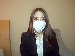 Masked Asian teen 18+ Slobbers Cock While Giving Blowjobs