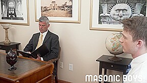 MasonicBoys Hung twink apprentice barebacked by Damien Oaks