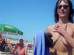 Mature Nudist Milfs Beach Close-Up HD Video