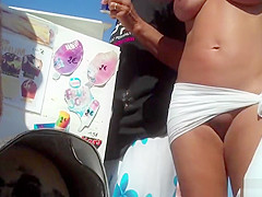 Mature Nudist Milfs Beach Close-Up HD Video