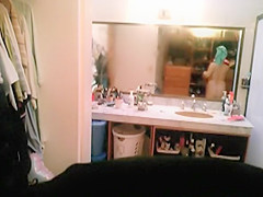 Milf caught after taking shower