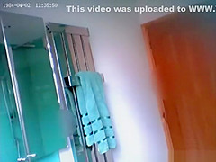 Milf caught in bathroom by