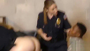 Milf cops take turns to suck on bogus soldiers big cock