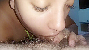 Moves Her Big Mouth Deep Inside The Dick, Licking It From Top To Bottom