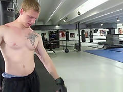 Muscular boxing hunks assfucking in the ring