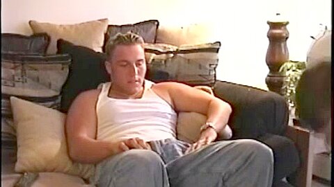 Muscular straight hunk wanking off and plays with cock pump