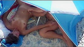 Mutual oral sex and prostate massage at a public beach