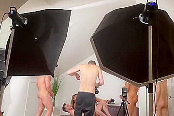My Friend Decides To Jerk Off While I Film 4 Guys Fucking A Hot Titted Blonde