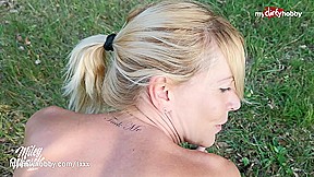MyDirtyHobby - German MILF blows twice and creampied outdoors