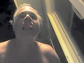 Naked Step daddy taking a pee at night outdoors 