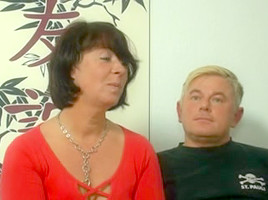 Nasty german Step mommy takes it by two males on the daybed