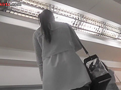 Nasty upskirting clip shows amazing skinny ass