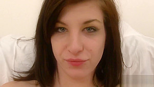 Natural cutie is gaping wet pussy in close range and having orgasm