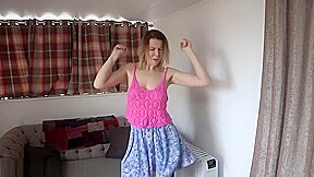 Nicky Phillips Dancing Braless in A Pink Tank Top
