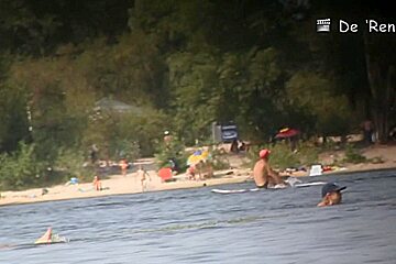 Nude amateur is having entertainment on beach