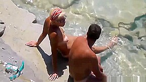 Nudist Horny Wife Masturbating On Public Beach