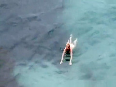 Nudist bathing sea water and blowjob