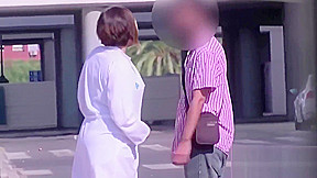 Nurse getting her dose of DICK after leaving the hospital