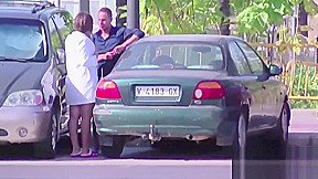 Nurse getting her dose of DICK after leaving the hospital