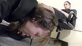 Office Nylon Slave Worships Her Mistress - Lezdom 3