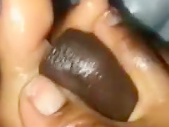 Oily Ebony Footjob