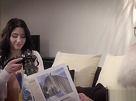 Old Young Porn Sexy teen 18+ Fucked By Old Man On The Couch