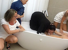One lucky teen 18+ boy and 4 old ladies