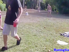 Outdoor College Hazing With Amateurs Fucked