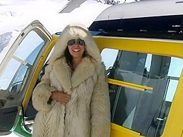Outdoor fucking in fur after helicopter ride