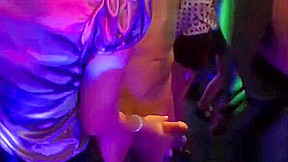 Party teens 18+ stroking cock