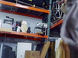 Pawnshop milf cocksucks out the back for cash