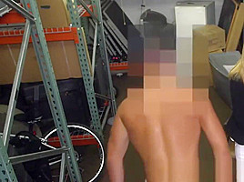 Pawnshop milf cocksucks out the back for cash