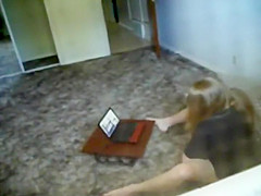 Peeping the neighbor girl video chatting