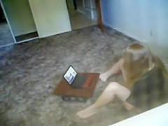 Peeping the neighbor girl video chatting