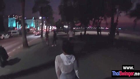 Perfect Night Walk And Amazing Handjob By A Petite Asian teen 18+ Girlfriend