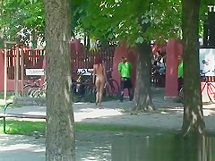 Perfect Redhead Czech Cute Walks Naked In Public Park