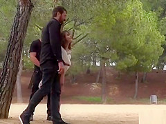 Petite Euro slave disgraced in the park