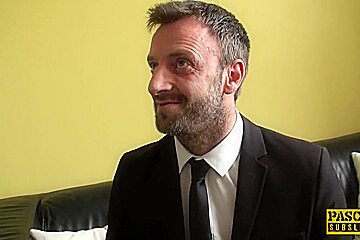 Posh british skank doggystyled after messy bj