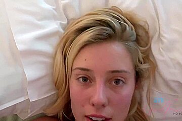 Pretty blonde girlfriend gets a facial