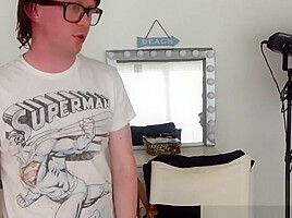 Pretty blonde swallows nerds big fat dick with pleasure