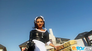 Pure Pov My maid now has to clean my cum off her face