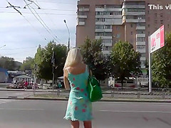 Pussy slip under milf's skirt