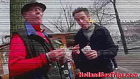 Real blonde prostitute eats rod