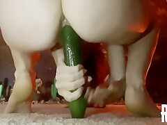 Redhead Rides A Long Cucumber 11 Min