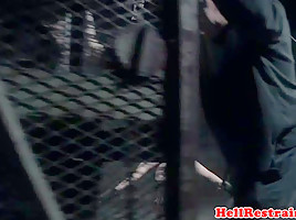 Restrained submissive tormented by maledom