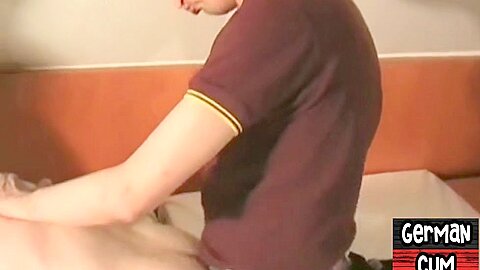 Ripped German DILF 3way spitroasts jock before missionary